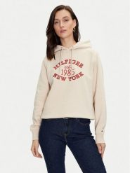 Tommy Hilfiger Bluza Varsity WW0WW42098 Beżowy Regular Fit. Brązowe bluzy TOMMY HILFIGER, s, bez wzorów, z syntetyku, bez kaptura. Za 359.99 zł.