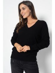 Perfect Cashmere Kaszmirowy sweter "Kalie" w kolorze czarnym rozmiar: L. Czarne swetry Perfect Cashmere, l, bez wzorów, z kaszmiru, bez ramiączek. Za 339.37 zł.