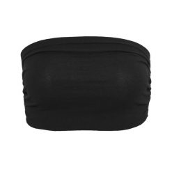 Top Bandeau Dla Kobiet. Czarne koszulki sportowe BUILD YOUR BRAND, bez wzorów, bez ramiączek. Za 42.99 zł.
