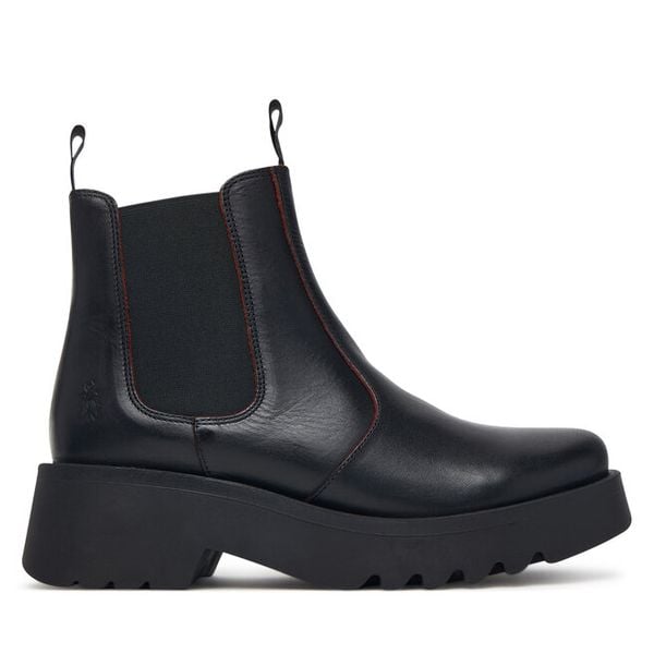 Sztyblety Fly London. Czerwone botki Fly London, bez wzorów, bez obcasa, na słupku, bez zapięcia. Za 749.99 zł.