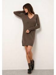 Just Cashmere Kaszmirowa sukienka "Tracy" w kolorze brązowym rozmiar: XL. Brązowe sukienki Just Cashmere, na co dzień, xl, bez wzorów, z kaszmiru, bez kołnierzyka, bez ramiączek, mini, proste. Za 358.29 zł.