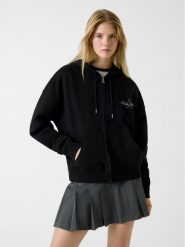 Guess Jeans Bluza 180727 Czarny Classic Fit. Czarne bluzy Guess Jeans, xxl, z aplikacjami, z jeansu, bez kaptura. Za 439.00 zł.