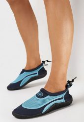 Granatowo-Niebieskie Buty Sportowe do Wody ze Ściągaczem i Elastyczną Podeszwą Indal. Niebieskie obuwie sportowe Born2be, bez zapięcia, żeglarskie. Za 29.99 zł.