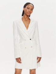 Fracomina Sukienka koktajlowa FQ24SD1008W42901 Biały Slim Fit. Białe sukienki Fracomina, xs, bez wzorów, z syntetyku, wizytowe, bez kołnierzyka, bez ramiączek. Za 529.99 zł.