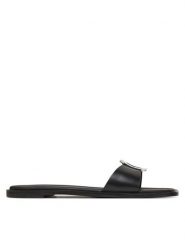 Calvin Klein Klapki Flat Slide W/Ck Hw Big - Lth HW0HW02482 Czarny. Czarne klapki Calvin Klein, bez wzorów, ze skóry, bez obcasa. Za 259.99 zł.