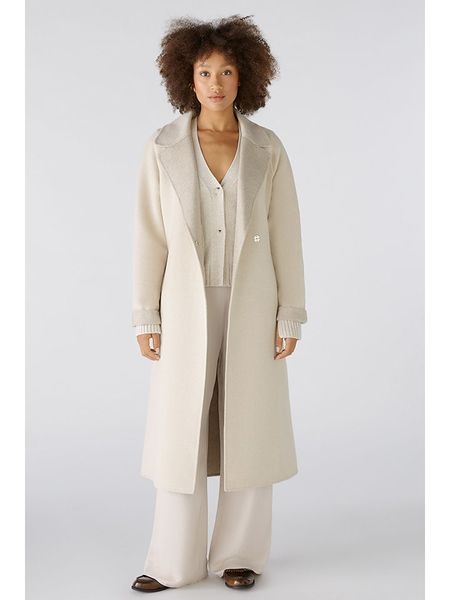 Oui Płaszcz w kolorze szarobeżowym rozmiar: 38. Brązowe płaszcze Oui, bez wzorów, z kaszmiru, bez kaptura. Za 356.78 zł.