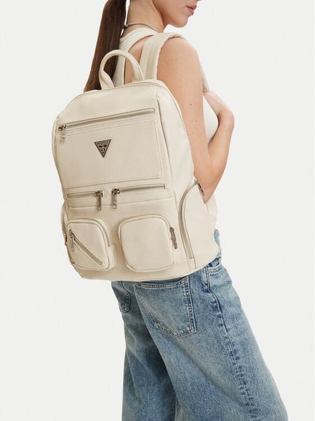 Guess Jeans Plecak CWBEO-GUESS-B-006-09 Écru. Białe plecaki Guess Jeans, z aplikacjami, z jeansu. Za 228.99 zł.