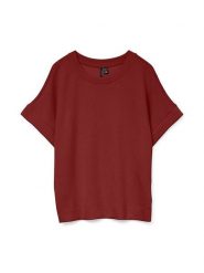 Vero Moda Koszulka w kolorze czerwonym rozmiar: M. Czerwone bluzki Vero Moda, m, bez wzorów, bez kołnierzyka, bez ramiączek. Za 74.81 zł.