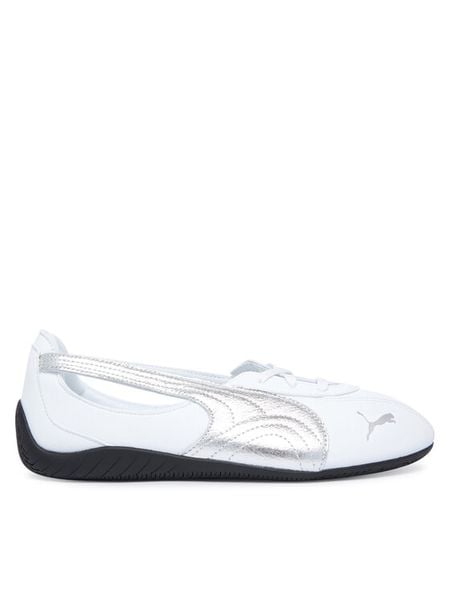Puma Baleriny Speedcat Ballet Nova Metallic Wns 408342 01 Biały. Białe baleriny Puma, bez wzorów, ze skóry, bez obcasa. Za 399.99 zł.