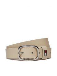 Tommy Jeans Pasek Damski Tjw Oval 3.0 AW0AW15836 Beżowy. Brązowe paski Tommy Jeans, bez wzorów, z jeansu. Za 129.99 zł.