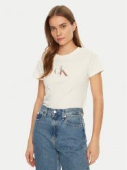 Calvin Klein Jeans T-Shirt Gradient J20J224982 Écru Slim Fit. T-shirty Calvin Klein Jeans, xxl, bez wzorów, z bawełny, bez kołnierzyka, bez ramiączek. Za 109.99 zł.