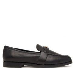 Lordsy Aldo. Czarne lordsy Aldo, bez wzorów, bez obcasa, bez zapięcia. Za 389.99 zł.