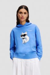 KARL LAGERFELD Niebieska damska bluza z kapturem Ikon Aquarelle C. Niebieskie bluzy KARL LAGERFELD, s, bez wzorów, z kapturem. W wyprzedaży za 629.99 zł.