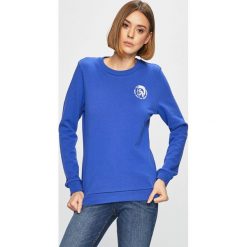 Diesel - Bluza. Niebieskie bluzy Diesel, l, bez wzorów, z bawełny, bez kaptura. W wyprzedaży za 159.90 zł.