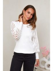 Soft Cashmere Sweter w kolorze białym rozmiar: 34/36. Białe swetry Soft Cashmere, bez wzorów, z kaszmiru, bez ramiączek. Za 119.40 zł.