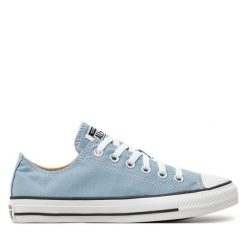 Trampki Converse. Niebieskie trampki Converse, bez wzorów, bez zapięcia. Za 259.99 zł.
