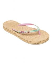 Japonki plażowe damskie Roxy SOUTH BEACH. Czarne klapki Roxy, bez wzorów, z gumy, bez obcasa. Za 89.99 zł.