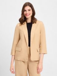 Zero Marynarka damska z zawartością lnu Kobiety Lyocell beżowy jednolity, 34. Brązowe marynarki i żakiety Zero, bez wzorów, z lyocellu, eleganckie. Za 499.95 zł.
