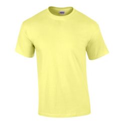 Ultra Bawełniana Koszulka Unisex Dla Dorosłych. Żółte bluzki GILDAN, xl, bez wzorów, z bawełny, sportowe, bez kołnierzyka, bez ramiączek. Za 34.99 zł.