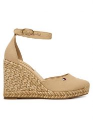 Tommy Hilfiger Espadryle Wedge FW0FW09225 Beżowy. Brązowe espadryle TOMMY HILFIGER, bez wzorów, z materiału, bez obcasa, bez zapięcia. Za 409.99 zł.