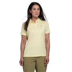 Koszulka polo damska Schöffel Circ Tauron. Żółte koszulki polo Schöffel, bez wzorów, bez kołnierzyka, bez ramiączek. Za 269.99 zł.