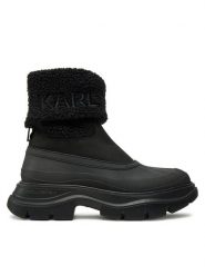 KARL LAGERFELD Botki KL42964 Czarny. Czarne botki KARL LAGERFELD, bez wzorów, z tworzywa sztucznego, bez obcasa, na płaskiej podeszwie, bez zapięcia. Za 1,149.00 zł.