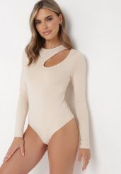 Jasnobeżowe Body z Długim Rękawem i Wycięciem Dugena. Brązowe body Born2be, l, bez wzorów, z tkaniny. Za 84.99 zł.