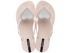 Japonki plażowe damskie Ipanema Maxi Fashion II Fem. Brązowe klapki Ipanema, bez wzorów, z gumy, bez obcasa, na płaskiej podeszwie. Za 206.55 zł.