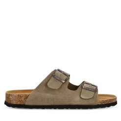 Klapki CRUZ. Brązowe klapki CRUZ, bez wzorów, bez obcasa. Za 129.99 zł.