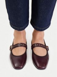 Lasocki Baleriny CEO-RST-ROMI-96 Bordowy. Czerwone baleriny Lasocki, bez wzorów, ze skóry, bez obcasa. Za 199.99 zł.