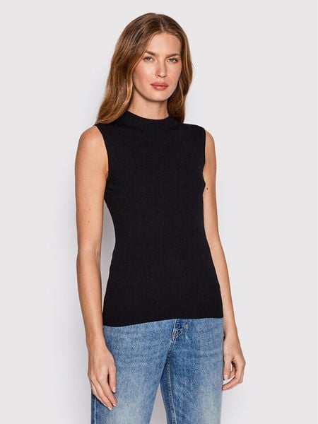 Boss Top Feskies 50473237 Czarny Slim Fit. Czarne topy Boss, m, bez wzorów, z wiskozy, bez kołnierzyka, bez ramiączek. Za 364.99 zł.