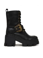 Versace Jeans Couture Botki 79VA3S86 71570 899 Czarny. Czarne botki Versace Jeans Couture, bez wzorów, z jeansu, bez obcasa, na płaskiej podeszwie, bez zapięcia. Za 1,089.00 zł.