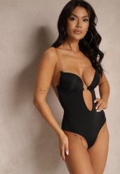 Czarne Modelujące Body z Usztywniany Miseczkami na Regulowanych Ramiączkach Pinnessa. Czarne body Renee, l, bez wzorów. Za 69.99 zł.