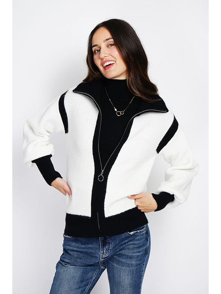 ASSUILI Kardigan w kolorze biało-czarnym rozmiar: 42. Białe kardigany Assuili, bez wzorów, z kaszmiru. Za 153.34 zł.