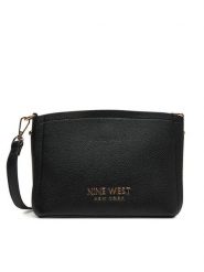 Nine West Torebka JH6650-NW Czarny. Czarne listonoszki Nine West, bez wzorów, z materiału, bez dodatków. Za 199.99 zł.