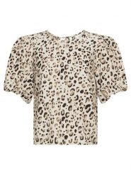MOSS COPENHAGEN Bluzka w kolorze beżowym rozmiar: XL. Brązowe bluzki Moss Copenhagen, s, bez wzorów, z wiskozy, klasyczne, bez kołnierzyka, bez ramiączek. Za 96.83 zł.