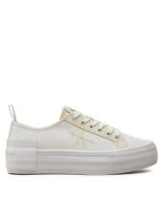 Calvin Klein Jeans Tenisówki Bold Vulc Flatf Low Lace Mix Mtl YW0YW01465 Écru. Trampki Calvin Klein Jeans, bez wzorów, z jeansu, bez zapięcia. Za 199.99 zł.