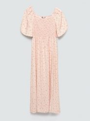 Sukienka damska midi z wiskozy z motywem kwiatowym różowa Bler 600. Czerwone sukienki Big Star, l, bez wzorów, z tkaniny, bez kołnierzyka, bez ramiączek, midi, dopasowane. Za 249.99 zł.