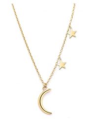 MOODE Naszyjnik "Viktoria" z elementami ozdobnymi - dł. 42 cm rozmiar: onesize. Żółte naszyjniki MOODE, ze stali. Za 39.99 zł.