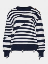 Silvian Heach Sweter GPP24300MA Granatowy Regular Fit. Niebieskie swetry Silvian Heach, m, bez wzorów, z bawełny, bez ramiączek. Za 149.99 zł.