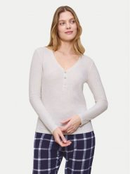 Triumph Bluzka piżamowa Mix&Match 10225031 Kremowy Regular Fit. Białe koszule nocne Triumph, bez wzorów, bez ramiączek. Za 149.99 zł.