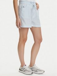 Tommy Jeans Szorty materiałowe DW0DW22227 Niebieski jasny Regular Fit. Niebieskie szorty Tommy Jeans, bez wzorów, z jeansu. Za 329.99 zł.