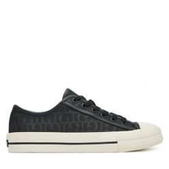 Trampki Guess. Czarne trampki Guess, z aplikacjami, bez zapięcia. Za 369.99 zł.