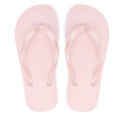 Japonki Calvin Klein. Czerwone klapki Calvin Klein, bez wzorów, bez obcasa. Za 149.99 zł.