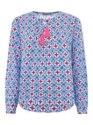 Zwillingsherz Bluzka w kolorze niebiesko-błękitnym rozmiar: L/XL. Niebieskie bluzki Zwillingsherz, l, bez wzorów, z wiskozy, bez kołnierzyka, bez ramiączek. Za 92.42 zł.