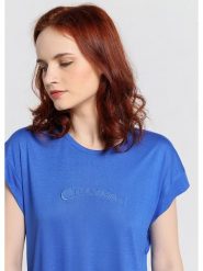 CIMARRON Koszulka w kolorze niebieskim rozmiar: M. Niebieskie bluzki Cimarron, m, bez wzorów, z bawełny, bez kołnierzyka, bez ramiączek. Za 109.78 zł.