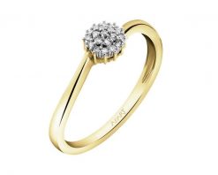 Pierścionek z żółtego złota z diamentami - 0,08 ct - próba 375. Żółte pierścionki Apart, z diamentem, złote. Za 1,490.00 zł.