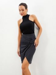 Milan Kiss Spódnica w kolorze antracytowym rozmiar: XL. Czarne spódnice Milan Kiss, na co dzień, xl, bez wzorów, mini, proste. Za 92.64 zł.