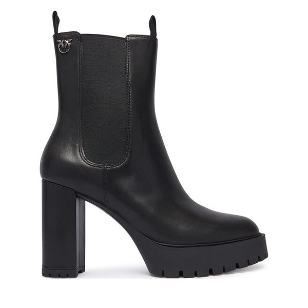 Botki PINKO. Czarne botki Pinko, bez wzorów, bez obcasa, na słupku, bez zapięcia. Za 1,399.00 zł.