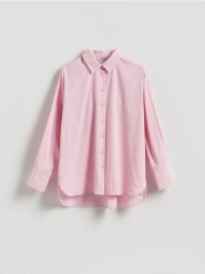 Koszula z bawełny - różowy. Czerwone koszule Reserved, l, bez wzorów, z bawełny, bez kołnierzyka, bez ramiączek. Za 129.99 zł.
